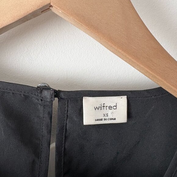 Aritzia Wilfred Sedona Taffeta Ruffle Midi Dress Black Size XS - Picture 4 of 7